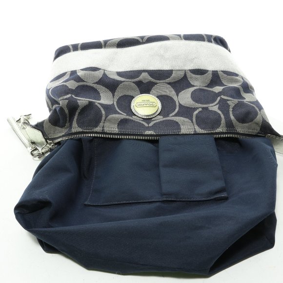 Coach Monogram Denim and Gray Canvas Shoulder Bag Purse - Picture 15 of 15